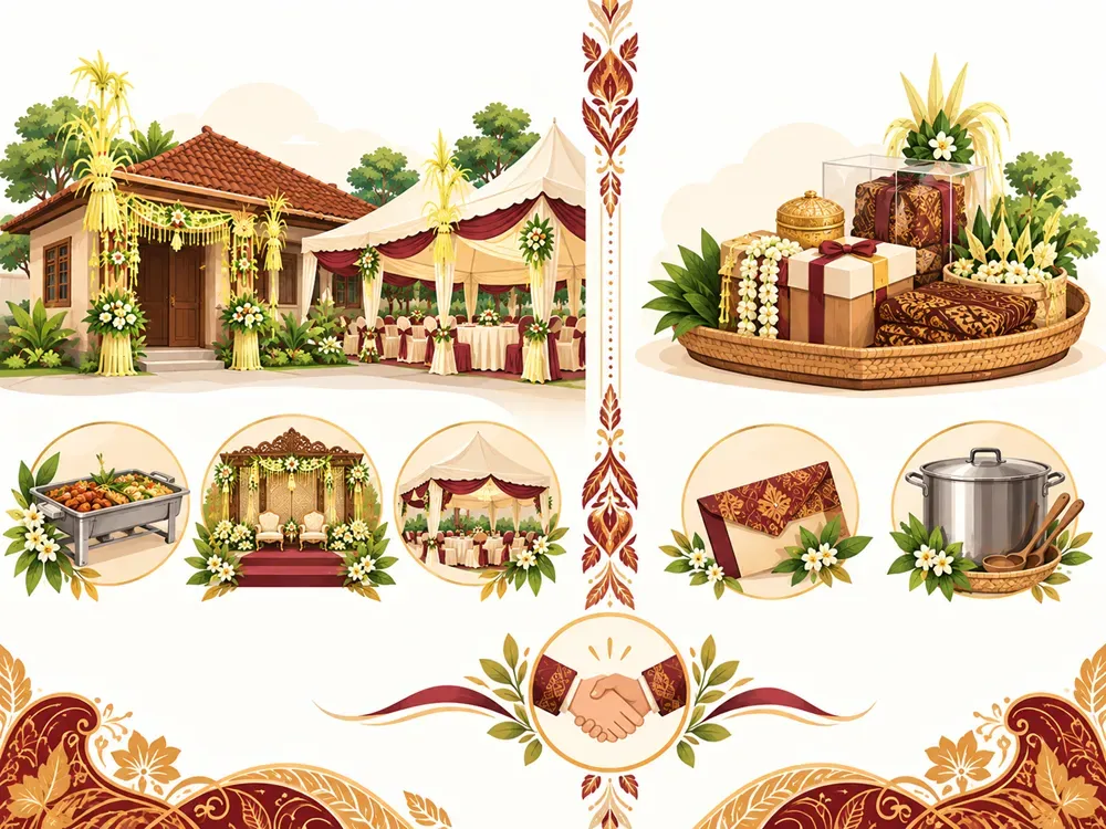 ilustrasi pembagian biaya nikah adat Jawa antara pihak perempuan dan pihak laki-laki