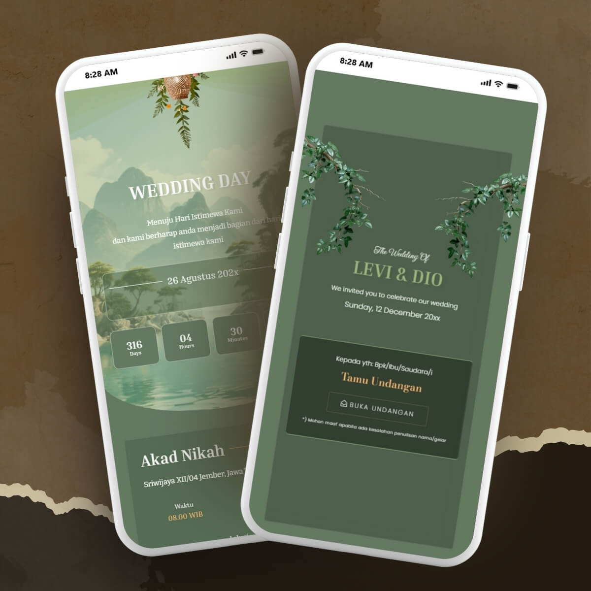 Preview desain undangan pernikahan digital Nusantara Heritage 1