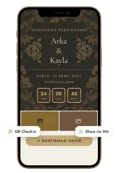 Contoh tampilan website undangan pernikahan digital dari Rencananikah.net