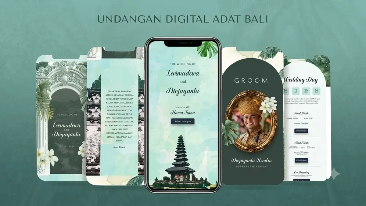 Preview desain undangan pernikahan adat Bali
