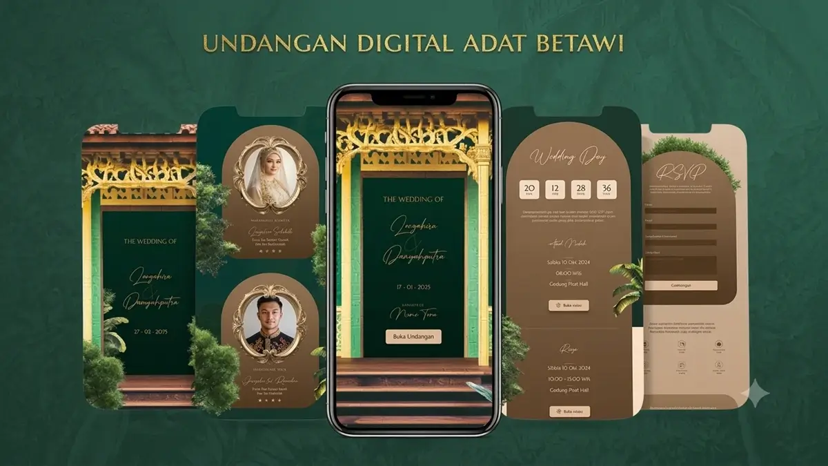 Preview desain undangan pernikahan adat Betawi