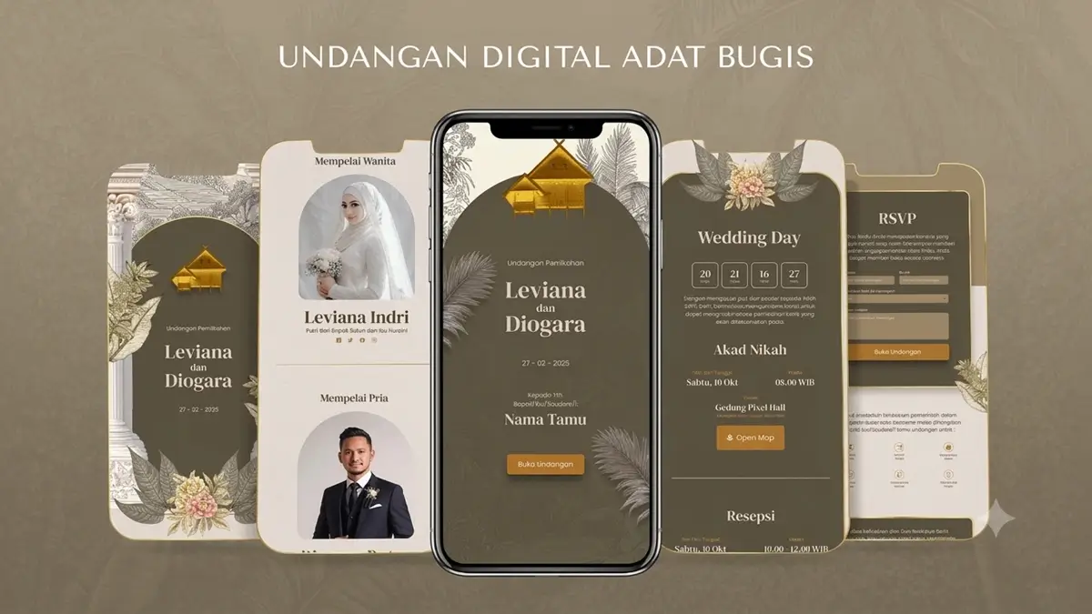 Preview desain undangan pernikahan adat Bugis
