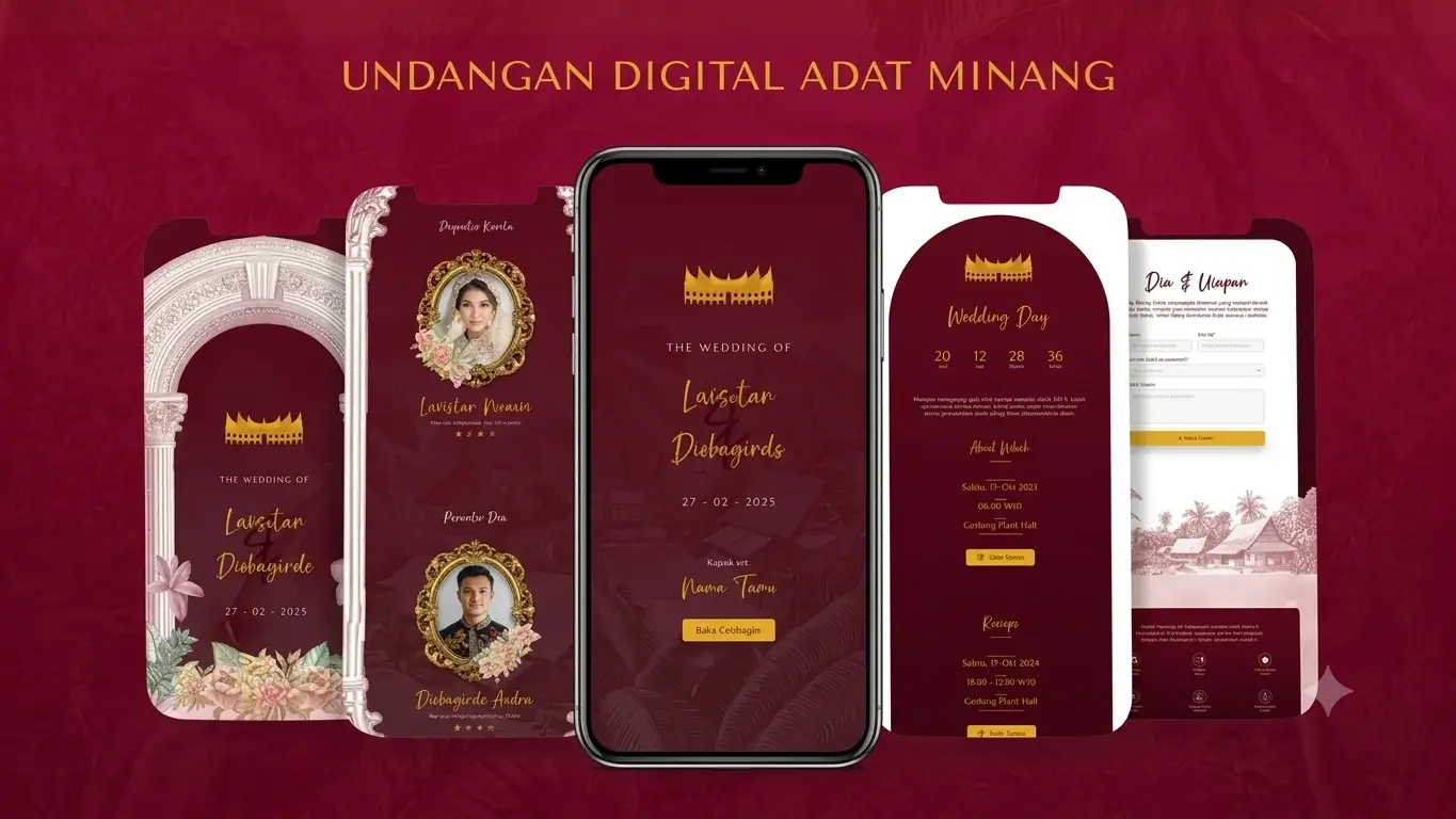 Preview desain undangan pernikahan adat Minang