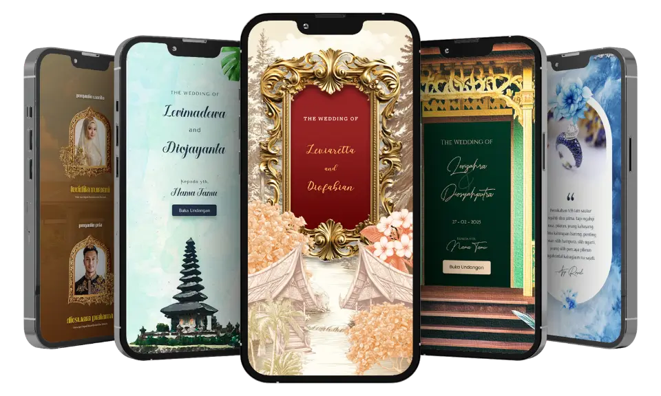 Contoh tampilan undangan pernikahan digital adat dari Rencananikah.net