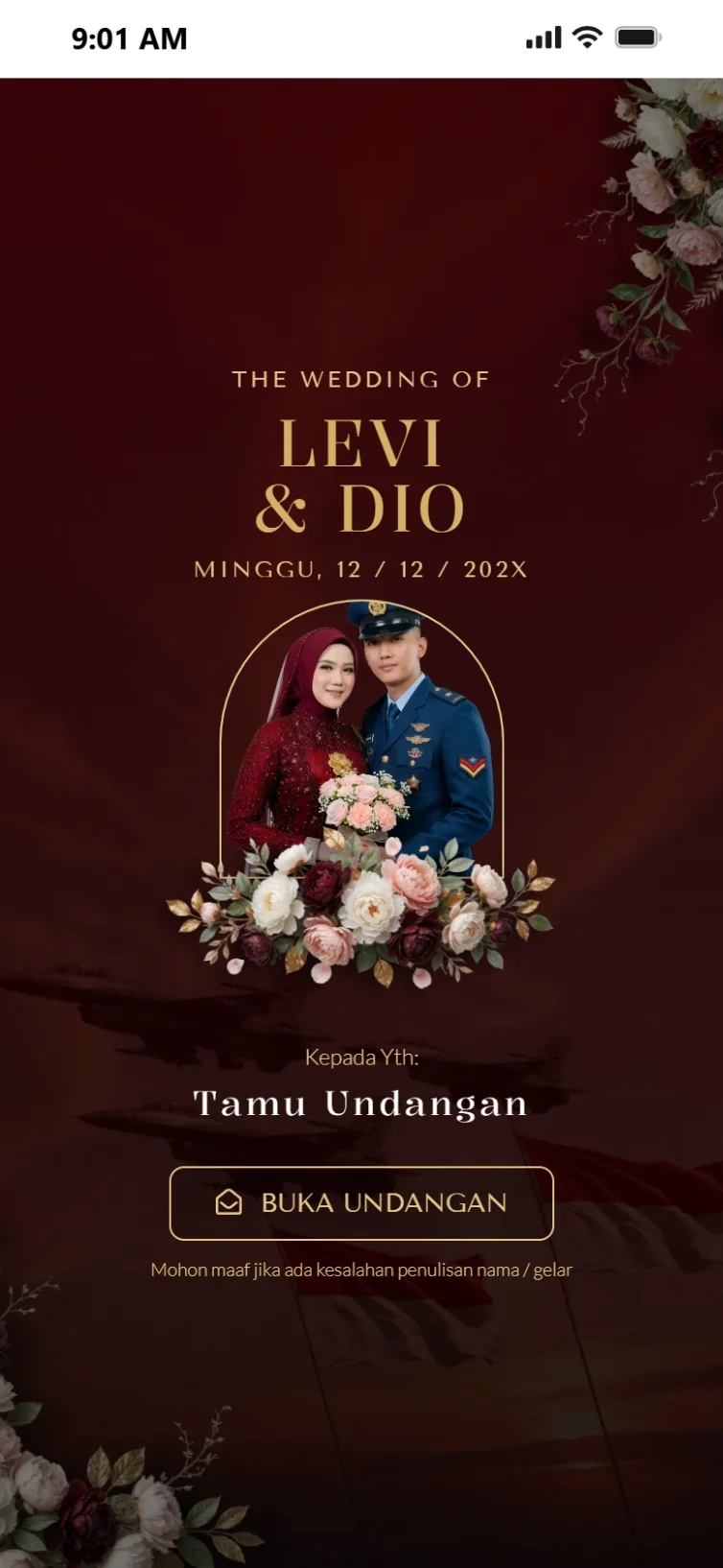 Preview desain undangan pedang pora Sky Dirgantara